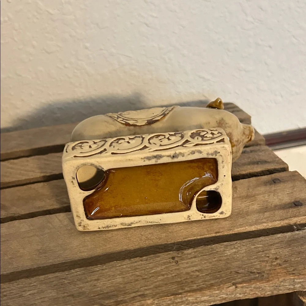 Rustic Cream Pig Figurine Farmhouse Chic